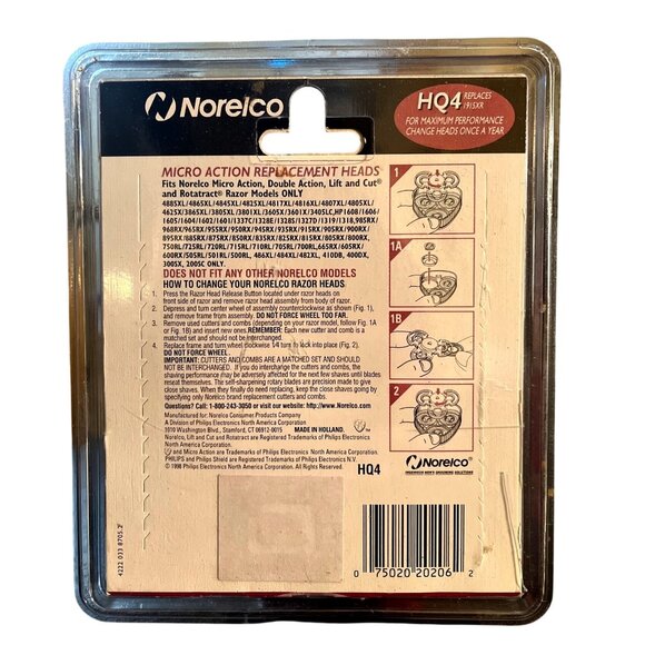 Vtg Philips Norelco Micro Action Replacement Heads HQ4 NOS - Picture 2 of 3